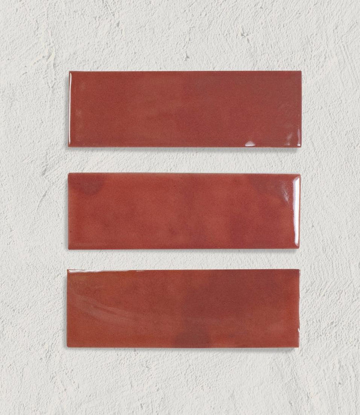 Marrakesh Brick Clay Red Gloss 5cm x 15cm